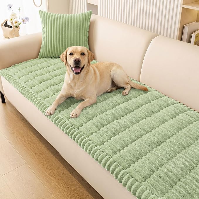 Smiry Couch Cover for Dogs Washable, Non Slip Fuzzy Pet Couch Covers for 3 by Smiry