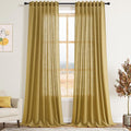 Nanspring Gold Linen Curtains 108 Inches Long by Nanspring