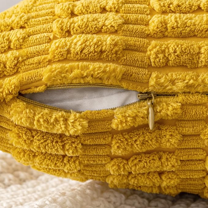 MIULEE Pack of 2 Corduroy Decorative Euro Sham Throw Pillow Covers 24x24 Inch - Image 3
