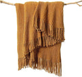 lifein Throw Blanket for Couch, Soft Boho Decor Bed Throw, Cozy Brown Knitted by lifein