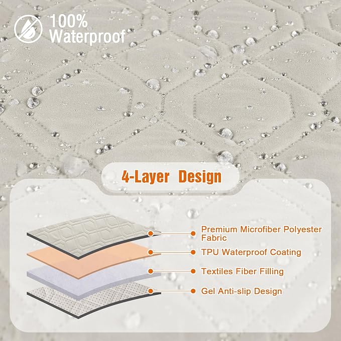 VANSOFY Waterproof Recliner Couch Covers, Sofa Covers Non-Slip 1-Piece Washable - Image 6