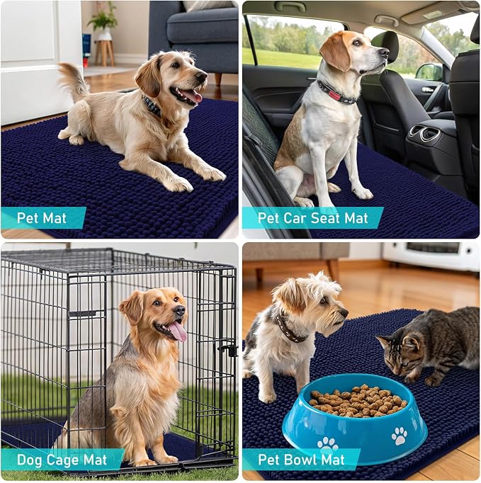 OLANLY Dog Door Mat for Muddy Paws 35x24, Super Absorbent Chenille Mud Mat | - Image 7