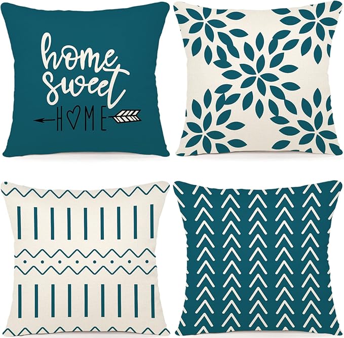 YCOLL Pillow Covers 18x18 Set of 4, Modern Sofa Throw Pillow Cover, Decorative by PillowCoversExpert