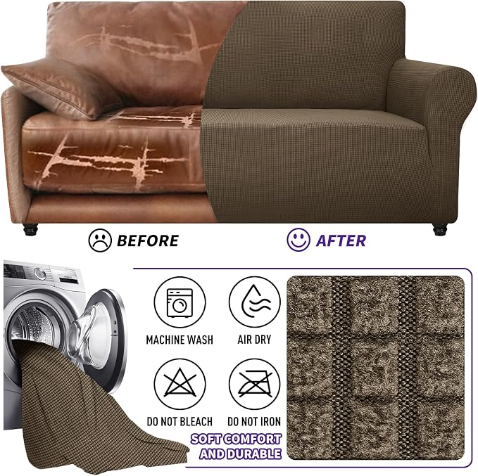 ZNSAYOTX Super Stretch Couch Cover Love Seat Sofa Covers - Image 7