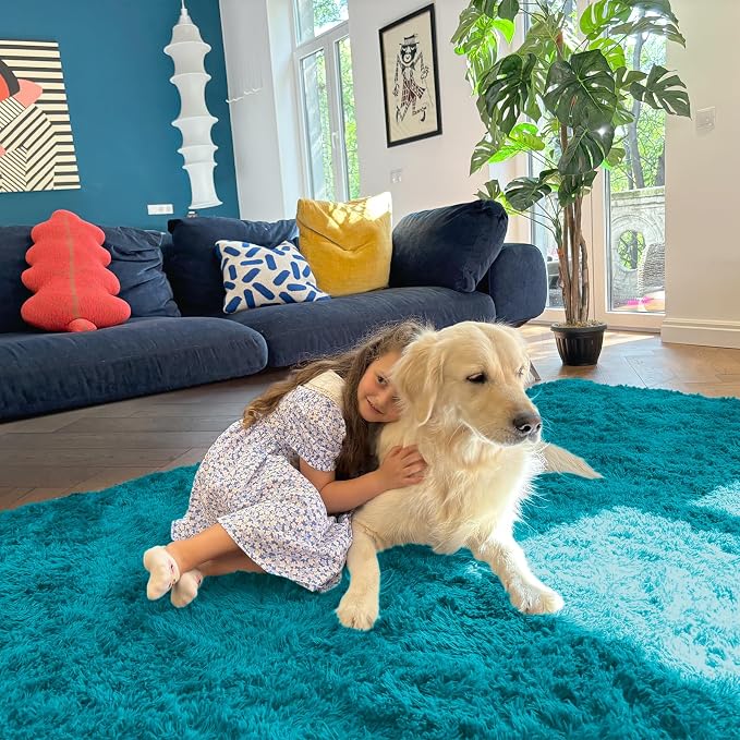 OLANLY Area Rugs for Living Room Bedroom, Machine Washable 4x5.9 ft Soft Fluffy - Image 3