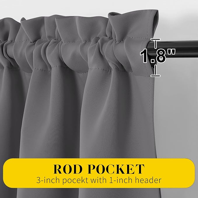 NICETOWN Short Curtains with Attached Valance - Image 3