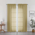 OWENIE Gold Sheer Curtains 78 Inch Length 2 Panels Set, Light Filtering Voile by OWENIE