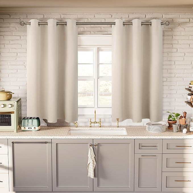BGment Champagne Short Room Darkening Curtains - Image 2