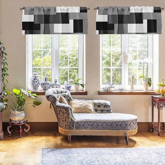 Emvency 4 Pack Valances Window Treatments, 52x18 Inch Rod Pocket Valances - Image 4
