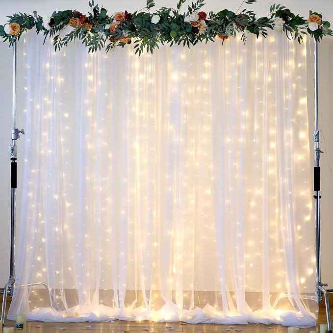 20ft x 15ft White Tulle Backdrop Curtain - Image 5