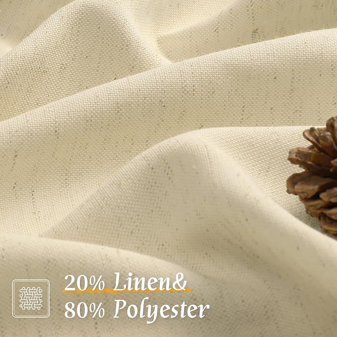 LAMIT Beige Linen Curtains 63 Inch - Image 2
