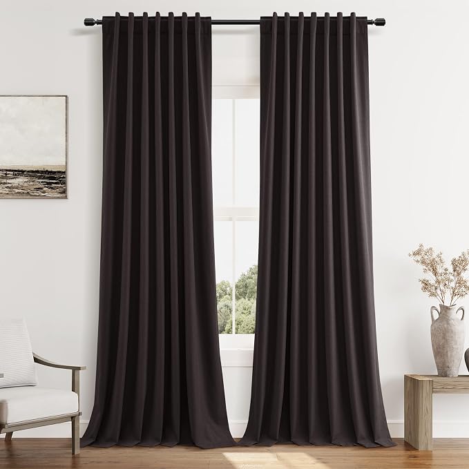 Guken 100% Blackout Curtains 102 Inch Length 2 Panels Set by Guken