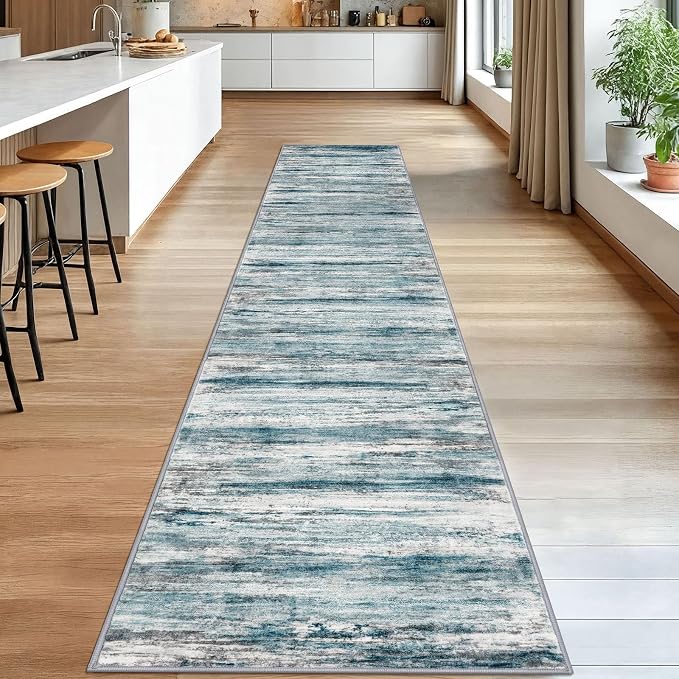 KOZYFLY Modern Abstract Hallway Runner Rug, 2.6x14 Washable Rug Runner Non-Slip - Image 3