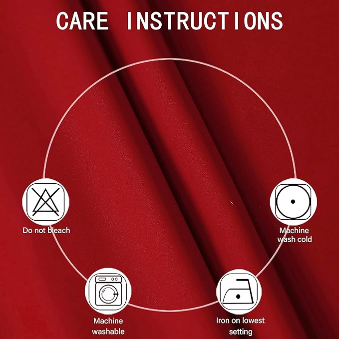 LEMOMO Blackout Curtains 52 x 95 inch/Bright Red Curtains Set of 2 - Image 4