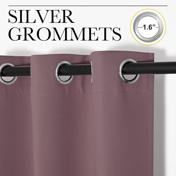 NICETOWN Dry Rose Blackout Curtains 78" Long - Image 3