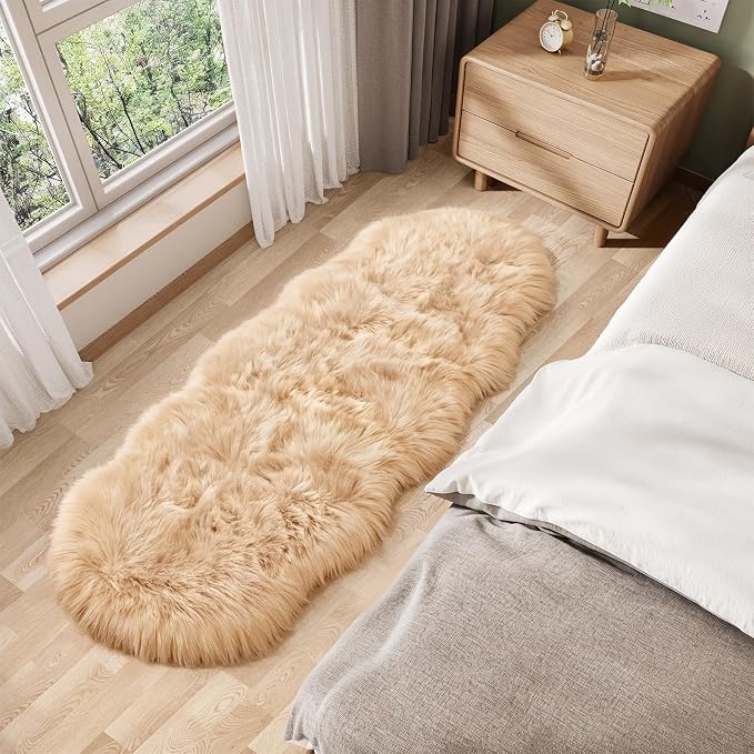 Ciicool Ultra Soft Faux Sheepskin Fur Rug Fluffy Rug - Image 5
