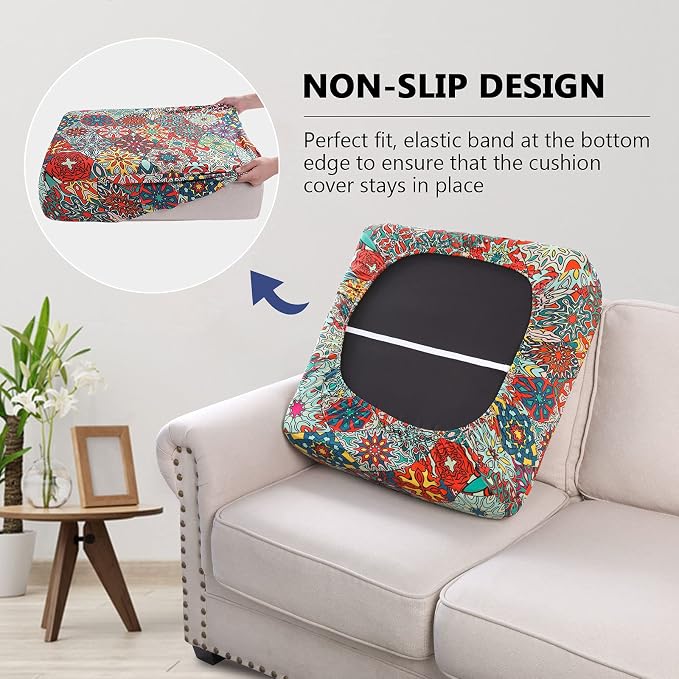 hyha Printed Couch Cushion Covers, Floral Sofa Covers Washable - Image 3