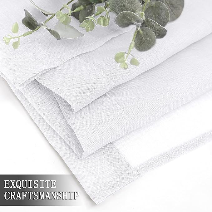 Tollpiz Sheer Curtain Linen Textured Living Room Curtains Sheer Light Filtering - Image 7