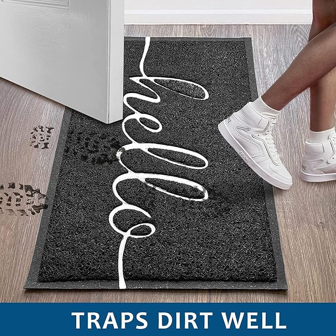 EARTHALL Door Mat 2-Pack Outside Inside Hello Doormat 30"x17.5" Durable Floor - Image 4
