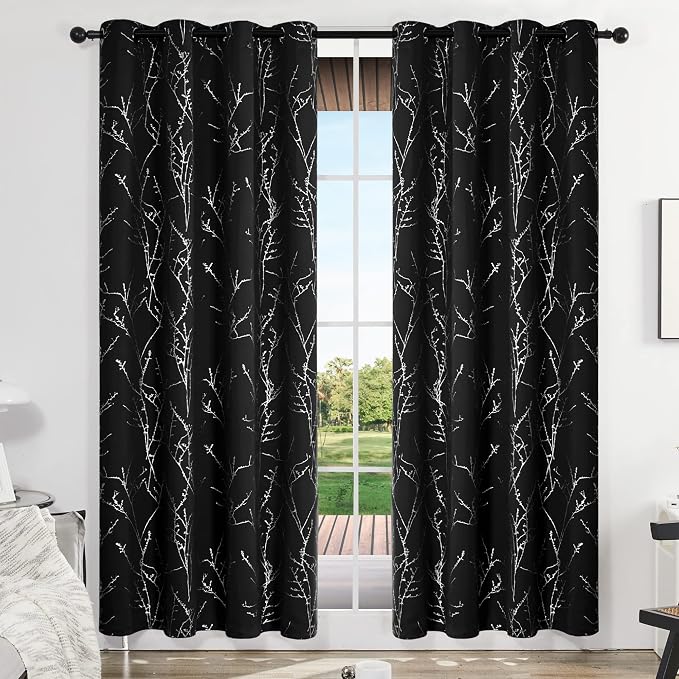 Deconovo Black Blackout Curtains, Thermal Insulated Soundproof Privacy Curtain - Image 2