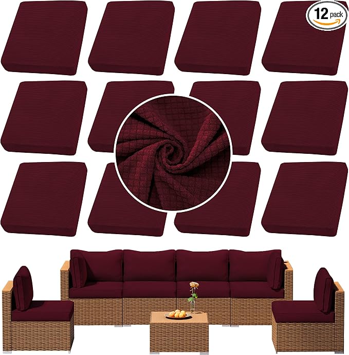 Outdoor Cushion Covers Set, Replacement by SUKAIKEQA