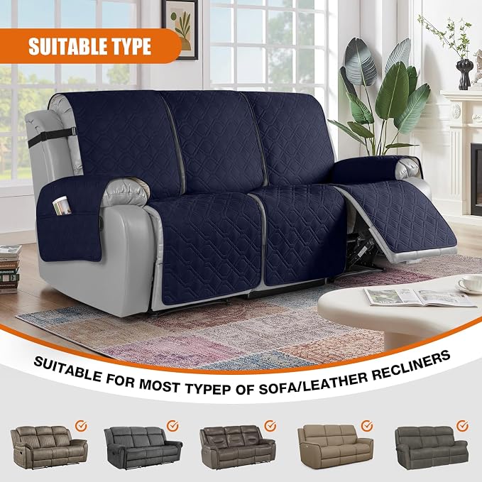 VANSOFY Waterproof Recliner Couch Covers, Sofa Covers 1-Piece Washable - Image 4