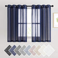 NICETOWN Dark Blue Flax Sheer Linen Curtains by NICETOWN