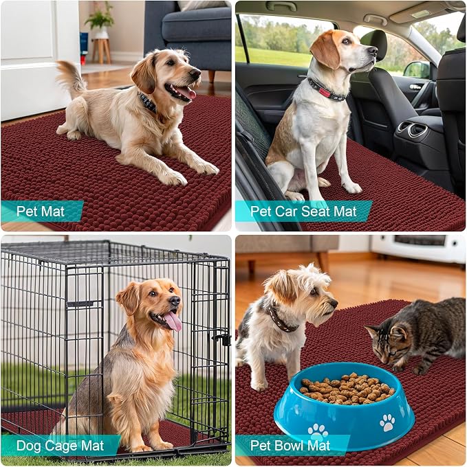 OLANLY Dog Door Mat for Muddy Paws 50x30, Absorbs Moisture and Dirt, Absorbent - Image 7
