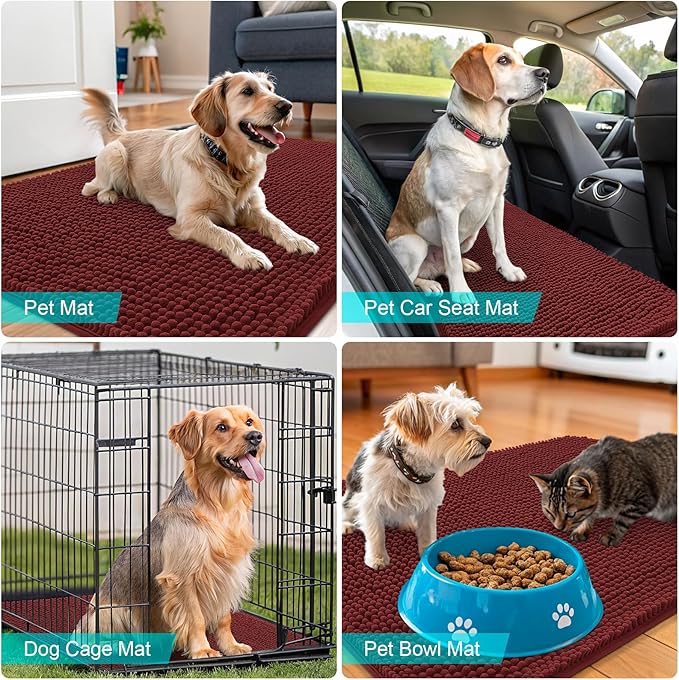 OLANLY Dog Door Mat for Muddy Paws 47x17, Absorbs Moisture and Dirt, Absorbent - Image 7