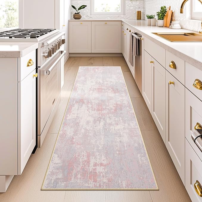 Washable Area Rugs 2'x6' Non-Slip Modern Abstract Soft - Image 5