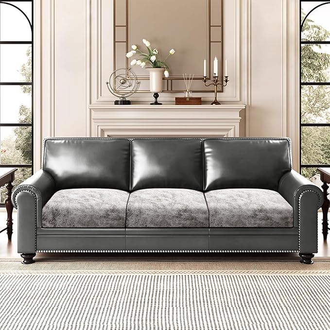 Leather Look Couch Cushion Covers Sofa Seat Slipcovers Sets Couches Furniture - Image 2