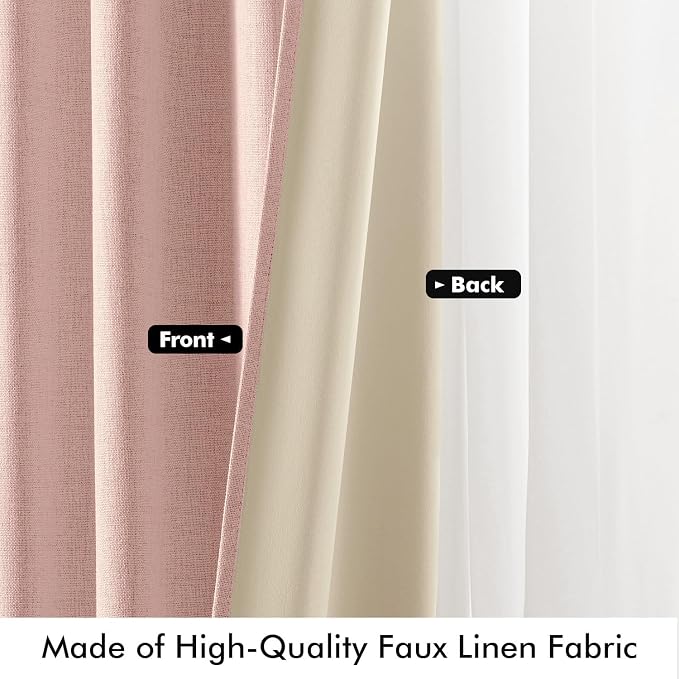 MIULEE 100% Blackout Linen Curtains - Image 6
