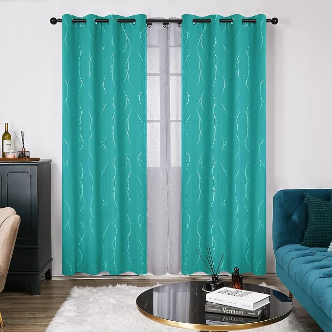 Deconovo Blackout Curtains for Sliding Door, Thermal Insulated Soundproof Drapes - Image 2