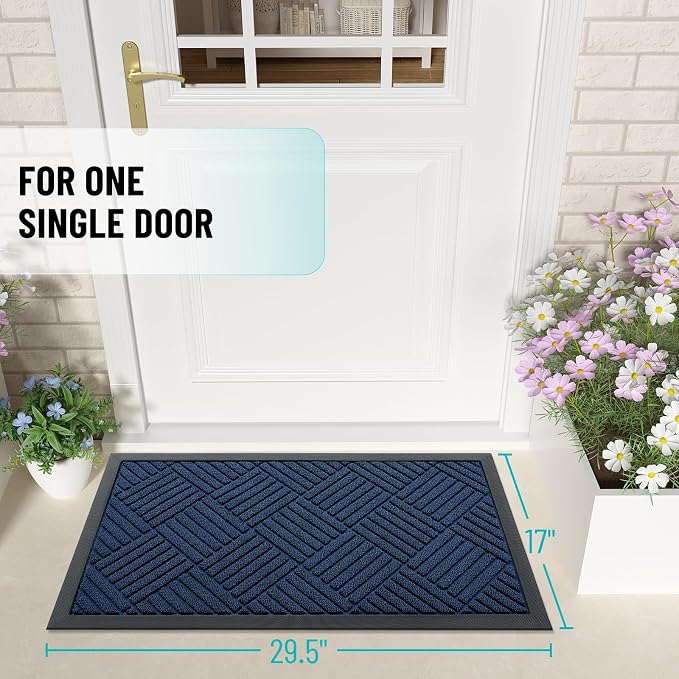 OLANLY Front Door Mat Outside Entrance 29.5x17, Heavy Duty Sturdy Natural - Image 2