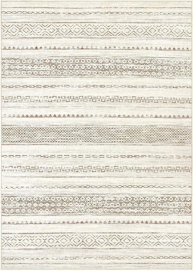 Nakagishi 6x8 Area Rug Living Room: Washable Boho Large Neutral Modern Soft - Image 8