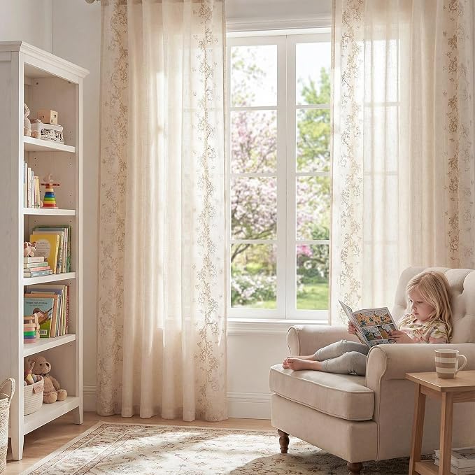 jinchan Evelyn Embroidered Linen Curtains - Image 7