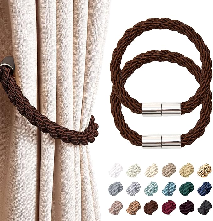 NICEEC 2 Pack Strong Magnetic Curtain Tiebacks Modern Simple Style Drape Tie by NICEEC