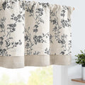 jinchan Linen Kitchen Valance for Windows 16 Inch Floral Double Layer Valance by JINCHAN