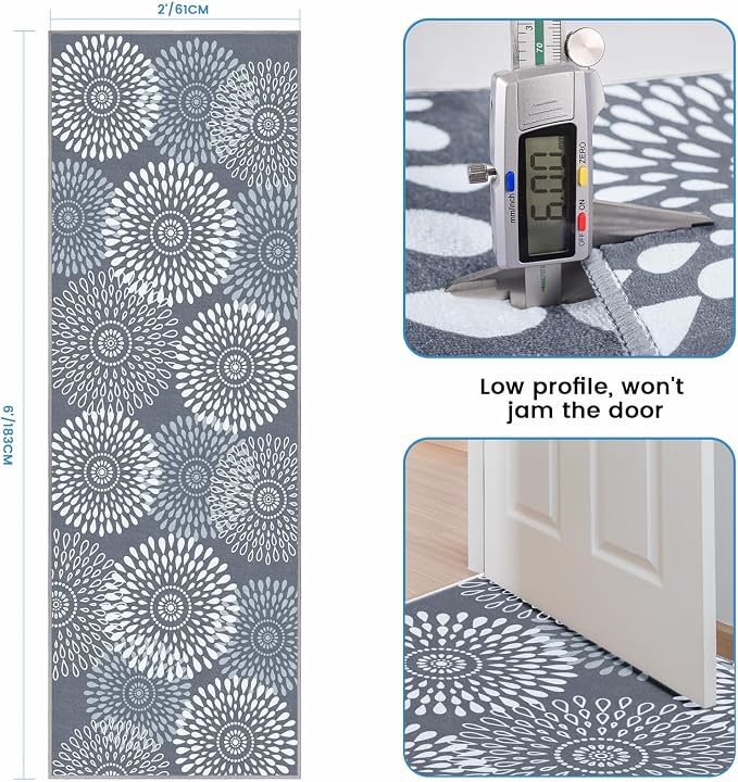 StepRite Runner Rug 2 x 6 ft, Washable Rugs, Hallway Runner Rugs, Kitchen - Image 2