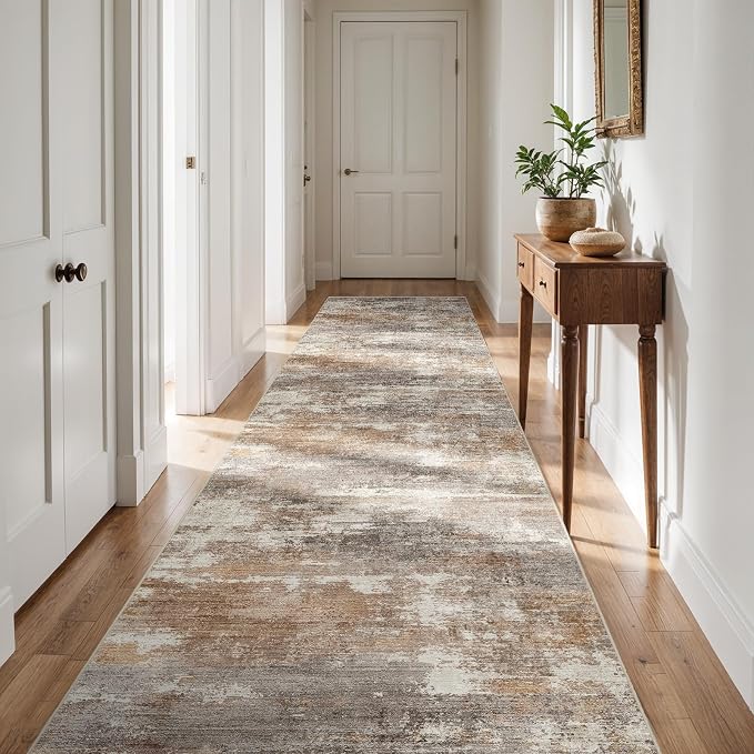 2'6''x12' Washable Kitchen Runner Rug: Modern Abstract Runners - Image 8