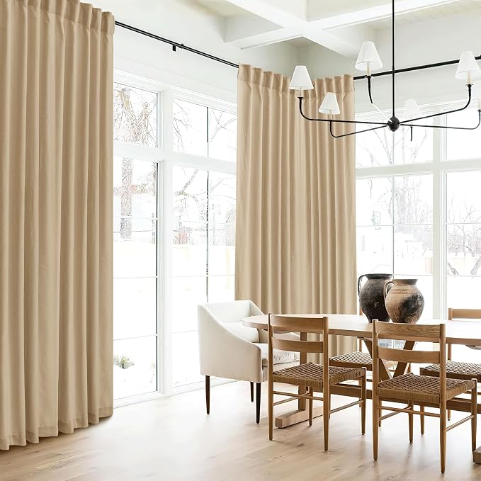 RYB HOME Boho Curtains 84 inches Long, Soft Linen Woved Lightweight Back Tab - Image 7