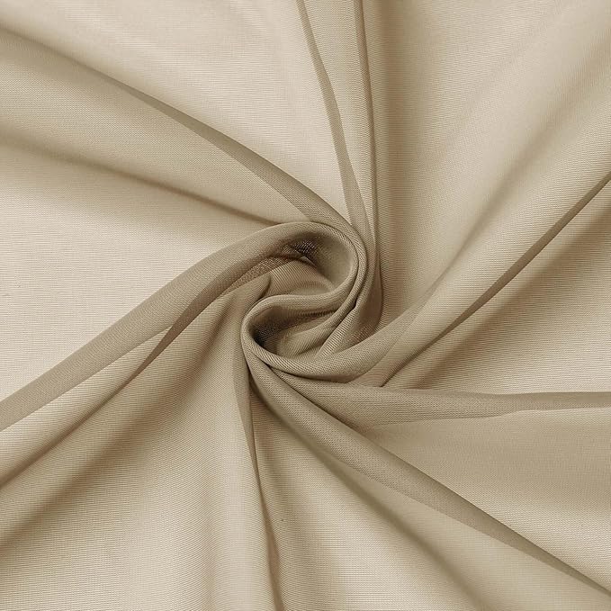 Extra Long Sheer Taupe Curtains - Image 9