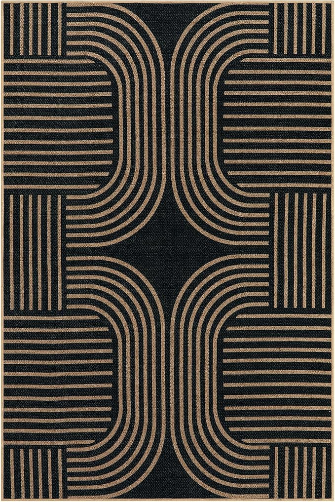 Lahome Enfys Modern Geometric Easy Jute Rug, 6x9 Area Rugs - Image 7