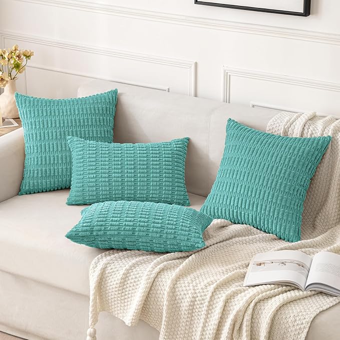 MIULEE Pack of 2 Corduroy Decorative Throw Pillow Covers 18x18 Inch Soft Boho - Image 2