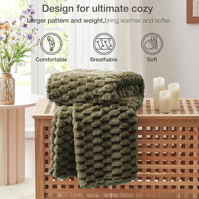 EXQ Home Fleece Throw Blanket for Couch and Bed, 3D Imitation Large Turtle - Image 5