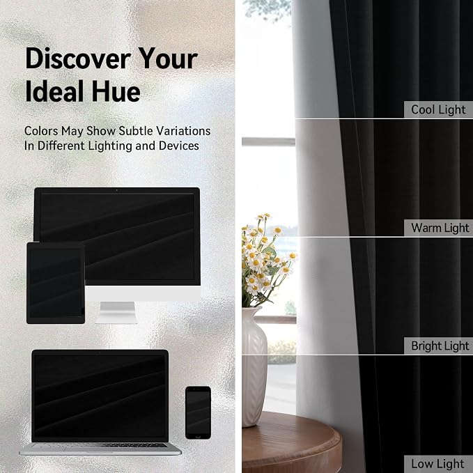 100% Blackout Shield Linen Blackout Curtains - Image 6
