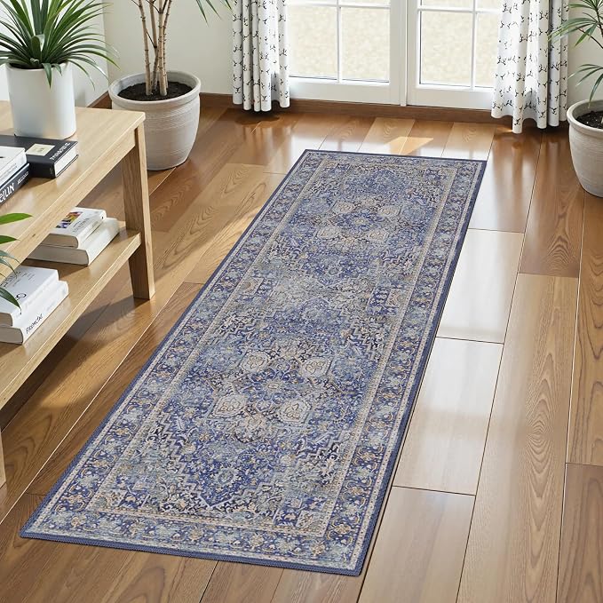 Washable Area Rug 2'6'' x 8' Vintage Traditional Persian Mat by Unknown