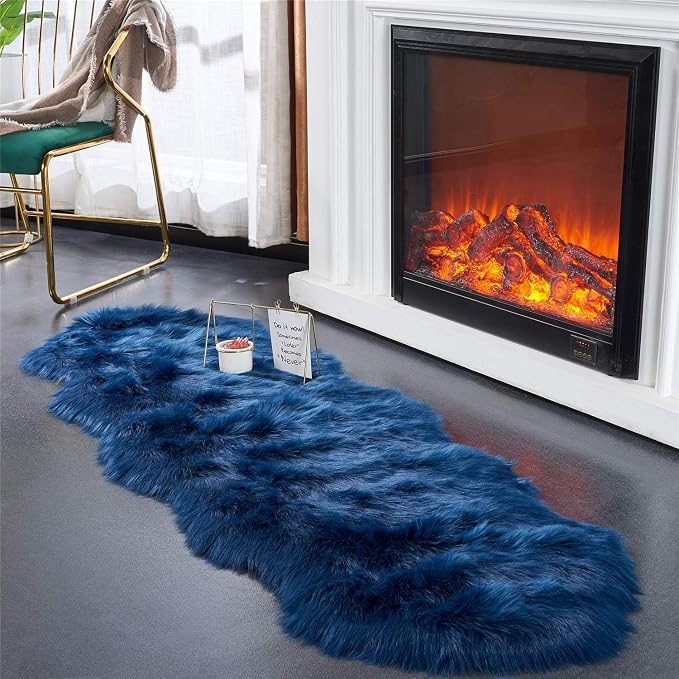 EasyJoy Ultra Soft Fluffy Shaggy Area Rug Faux Fur Rug Chair Cover Seat Pad by EasyJoy