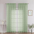 Chyhomenyc Sage Green Sheer Curtains 90 Inch Length 2 Panels Set, Light by Chyhomenyc