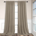 Pitalk 102 Inch Long Curtains Back Tab Linen Curtains by Pitalk